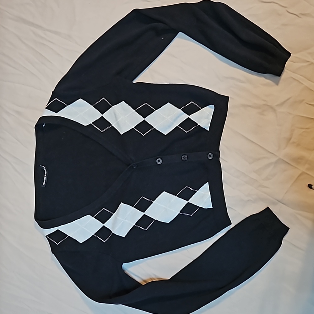 Brandy Melville cropped argyle cardigan